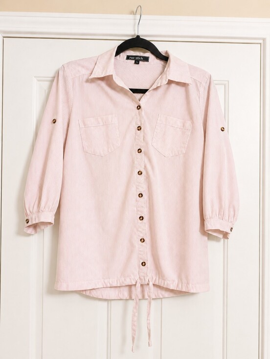 Love Stitch Tops - Love Stitch Women's Cottagecore Button Down Blouse With Drawstring Size Small